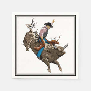 Servilleta De Papel Vaquero de rodeo del viejo oeste