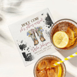 Servilleta De Papel Vaquero Floral de vaca sagrada Boots Ducha de novi