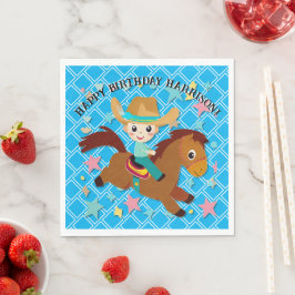 Servilleta De Papel Vaquero y caballo, cumpleaños occidental