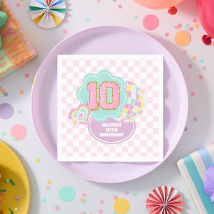 Servilleta De Papel Varsity preppy parche pastel 10 cumpleaños
