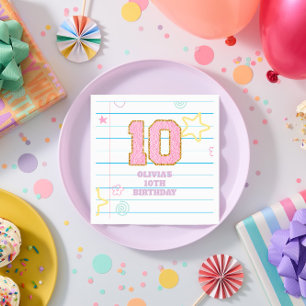 Servilleta De Papel Varsity preppy parche portátil pastel 10 cumpleaño