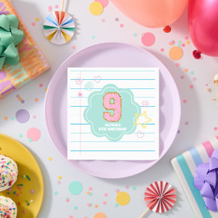 Servilleta De Papel Varsity preppy parche portátil pastel 9cumpleaños