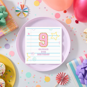 Servilleta De Papel Varsity preppy parche portátil pastel 9cumpleaños
