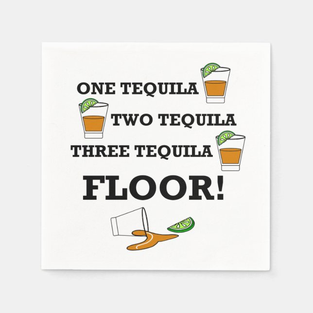 Servilleta De Papel Vaso de chupito de tequila con cóctel de cuña de l (Anverso)