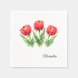 Servilleta De Papel Vaso de papel de tulipanes rojos