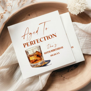 Servilleta De Papel Vaso de Whisky Envejecido a la Perfección Cumpleañ