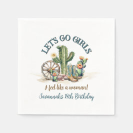 Servilleta De Papel Vayamos Chicas Vaquera Rodeo Personalizado Fiesta 