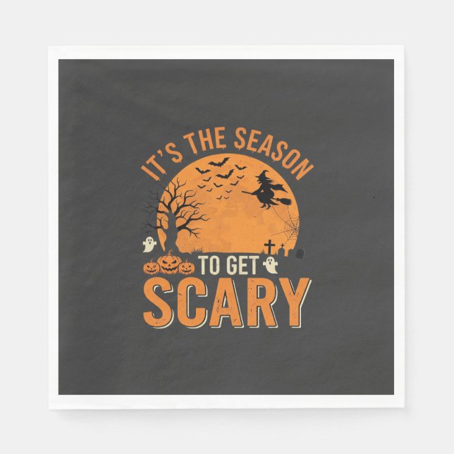 Servilleta De Papel Vector Castillo Embrujado de Halloween Aterrador (Anverso)