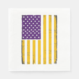 Servilleta De Papel Vector de bandera americana morada y dorada con as