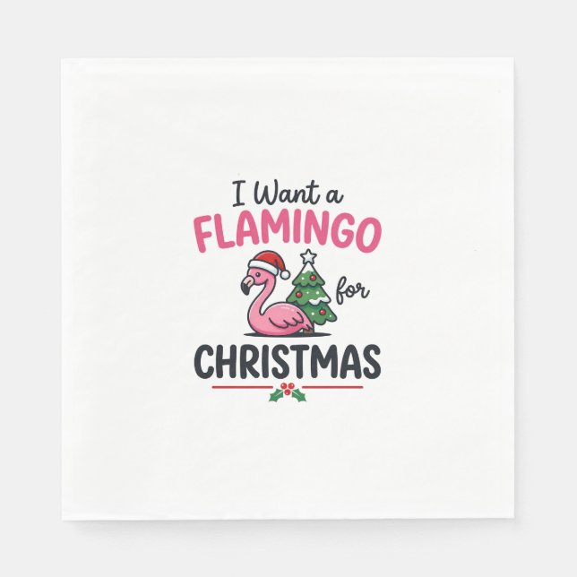 Servilleta De Papel Vector de cita de Navidad de flamenco (Anverso)