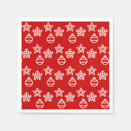 Servilleta De Papel Vector de Navidad sobre Rojo