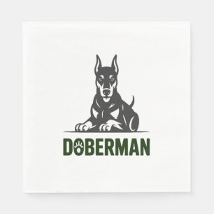 Servilleta De Papel Vector de perro Doberman 2 colores