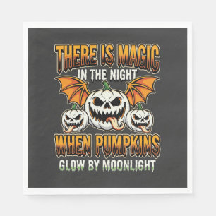 Servilleta De Papel Vector de terror de luna llena de calabaza mágica