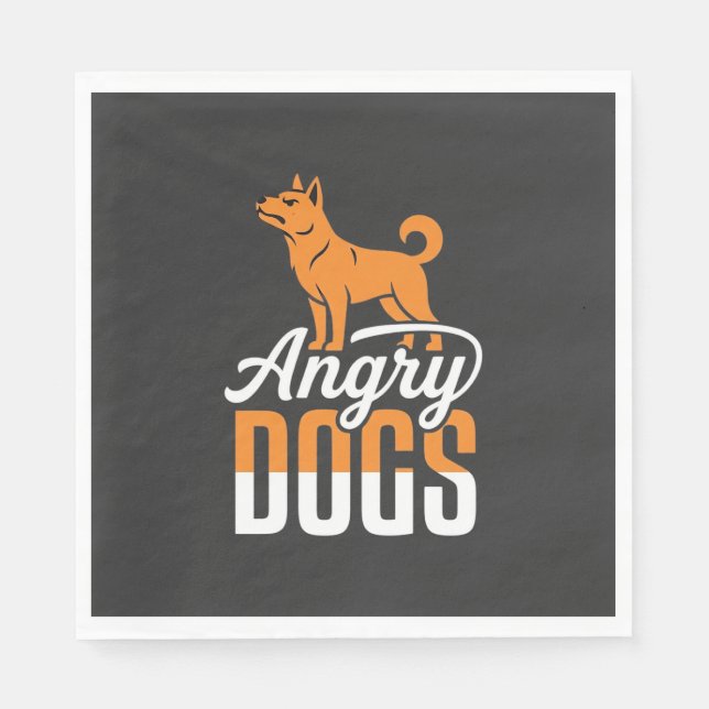 Servilleta De Papel Vector Mascota Perros Enojados (Anverso)