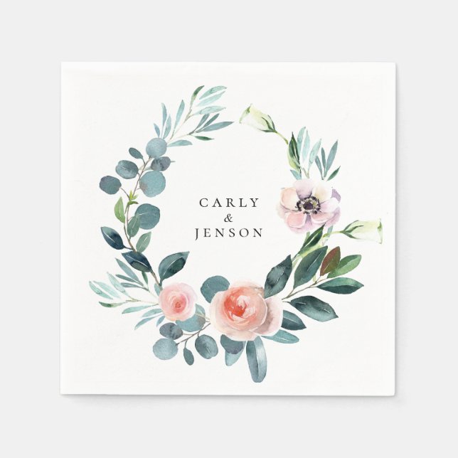 Servilleta De Papel Vegetación acuarela Floral Papel de guirnaldas (Anverso)