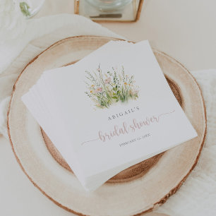 Servilleta De Papel Vegetación Boho Wildflower Bridal Shower Napkins