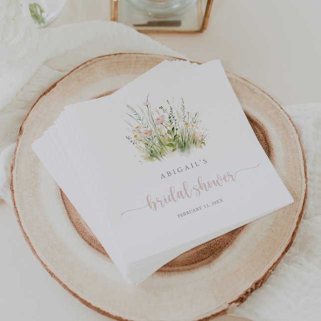 Servilleta De Papel Vegetación Boho Wildflower Bridal Shower Napkins (Subido por el creador)