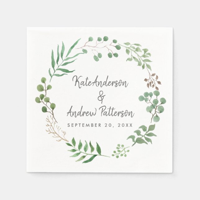 Servilleta De Papel Vegetación botánica | Hoja | BODA (Anverso)