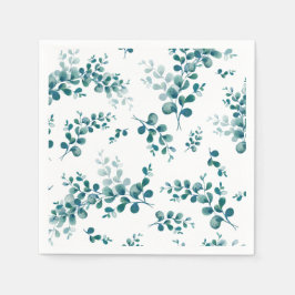 Servilleta De Papel Vegetación de eucalipto acuarela