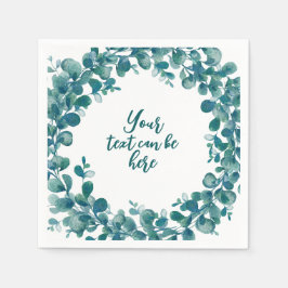 Servilleta De Papel Vegetación de eucalipto acuarela