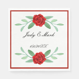 Servilleta De Papel Vegetación floral roja Foliage Papel servilletas