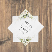 Vegetación Rosas Blancas Boda Bodas Napkins