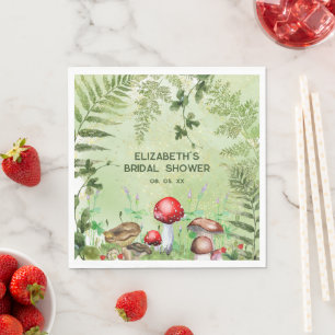 Servilleta De Papel Vegetación rústica del bosque hongos helechos