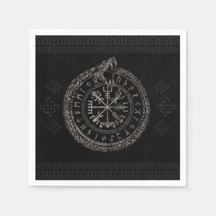 Servilleta De Papel Vegvisir con Ouroboros y las runas
