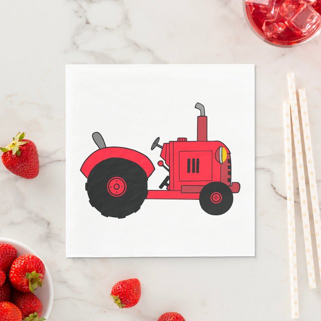 Servilleta De Papel Vehículo Tractor Rojo de Granja (Subido por el creador)