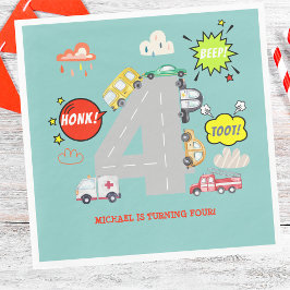 Servilleta De Papel Vehículos de pitido de hongos para el cumpleaños d