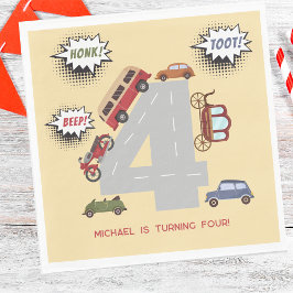 Servilleta De Papel Vehículos retro de pitido de hongos para niños cum