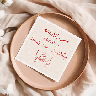 Servilleta De Papel Veintiún manos dibujadas con torta de vaca