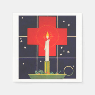 Servilleta De Papel Vela antigua con el signo de la cruz
