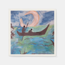 Servilleta De Papel Vela con papel de luna