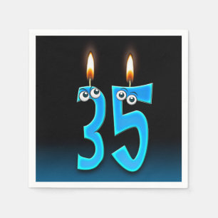Servilleta De Papel vela de 35 años con ojos