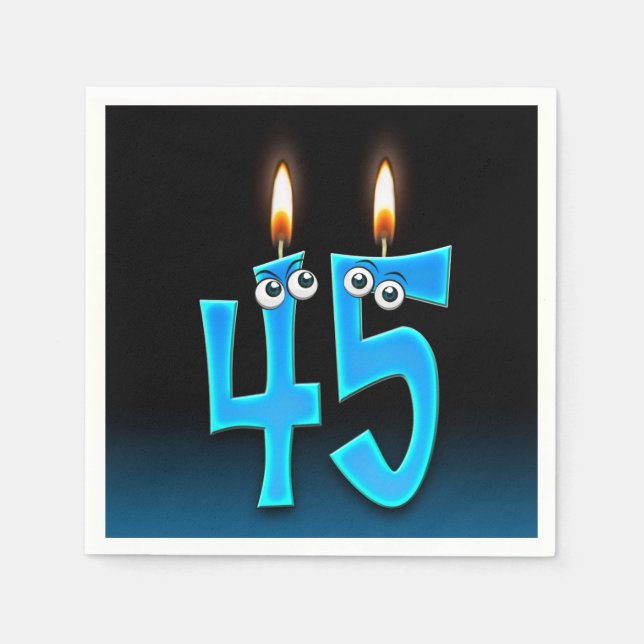 Servilleta De Papel vela de 45 años con ojos (Anverso)
