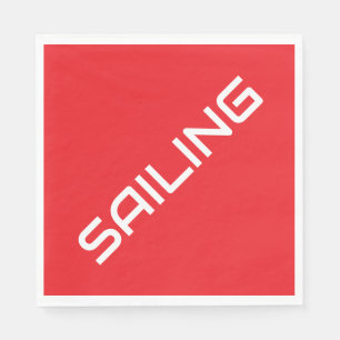 Servilleta De Papel VELA Divertido Sleek Verano Blanco Texto En Rojo B