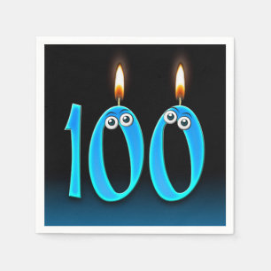 Servilleta De Papel Velas de cumpleaños 100 con ojos
