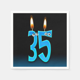 Servilleta De Papel Velas de cumpleaños 35 con ojos