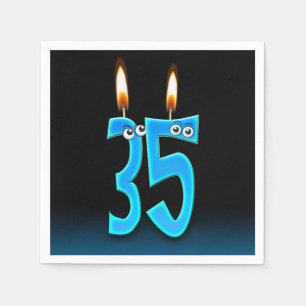 Servilleta De Papel Velas de cumpleaños 35 con ojos