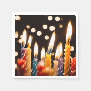 Servilleta De Papel Velas De Cumpleaños Con Luces De Bokeh