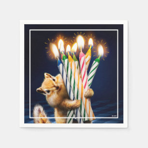 Servilleta De Papel Velas de cumpleaños de ardilla de tierra