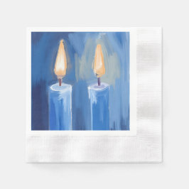 Servilleta De Papel Velas de Hanukkah azules Aquarela Fiesta