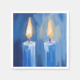Servilleta De Papel Velas de Hanukkah azules Aquarela Fiesta