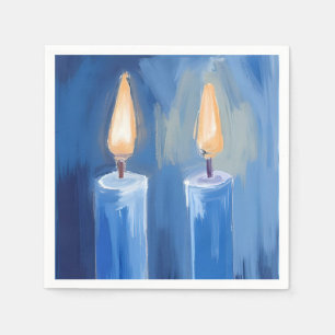 Servilleta De Papel Velas de Hanukkah azules Aquarela Fiesta