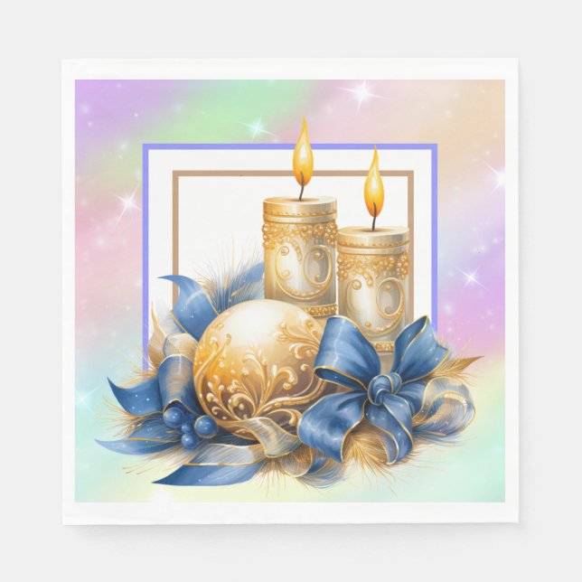 Servilleta De Papel Velas de Navidad (Anverso)
