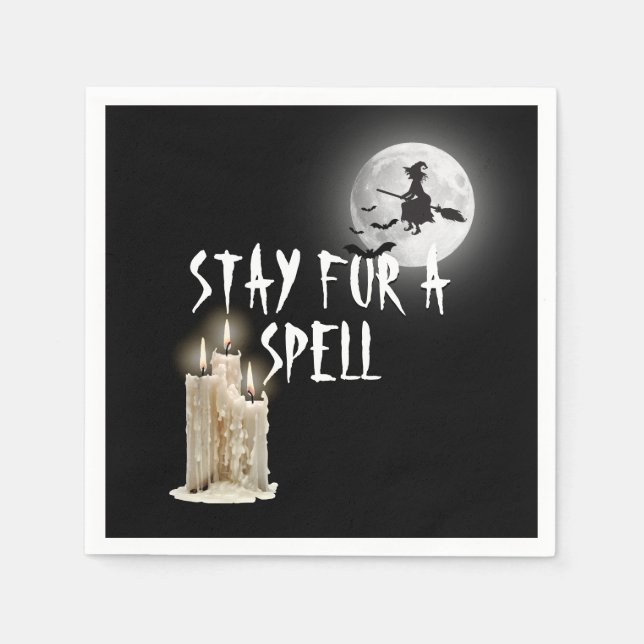 Servilleta De Papel Velas goteando de Halloween (Anverso)