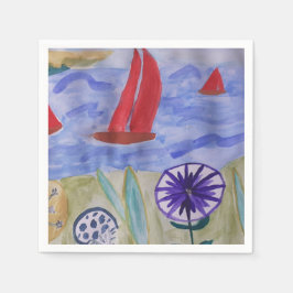 Servilleta De Papel Velas Rojas & Flores  