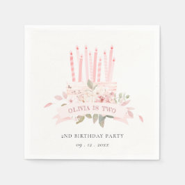 Servilleta De Papel Velas suaves de torta floral de Rubor Cualquier cu