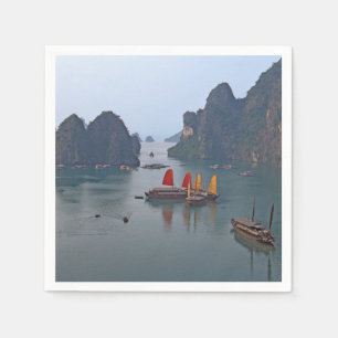 Servilleta De Papel Veleros en la bahía de Ha Long - Vietnam, Asia
